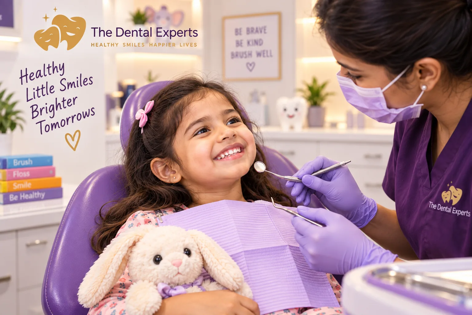Child having a comfortable dental check-up at The Dental Experts